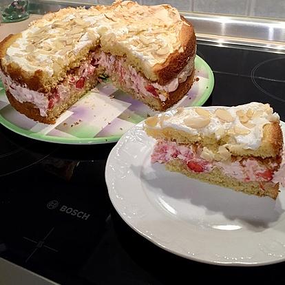 Snow Mouse Cake with Rhubarb