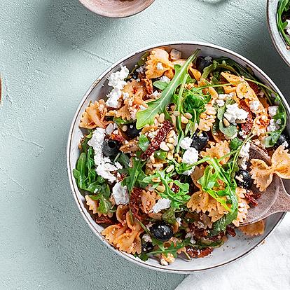 Italian Pasta Salad with Sun-dried tomatoes and Sheep Cheese
