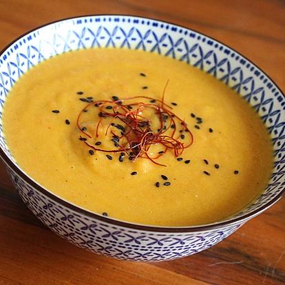 Pumpkin, Carrot, Coconut and Ginger soup