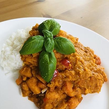 Red Lentil Curry with Sweet Potatoes