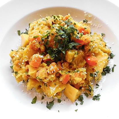 Lentil Curry with Mango and Coconut